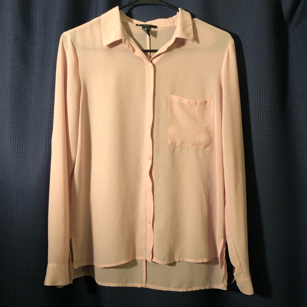 Pink long sleeve button down